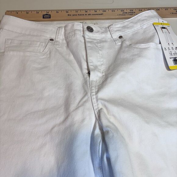 EDITED BY REMI BADER WOMEN HIGH RISE RELAXED FIT WIDE LEG CROP WHITE PANT Size 8 - Picture 10 of 14